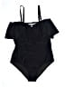 Daci Solid Black One Piece Swimsuit Size 18 - photo 1