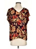 CAbi 100% Polyester Floral Black Short Sleeve Blouse Size S - photo 1