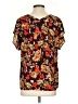 CAbi 100% Polyester Floral Black Short Sleeve Blouse Size S - photo 2