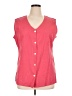 J. Marco Red Sleeveless Button-Down Shirt Size XL - photo 1