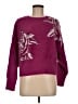 Calligraphie Floral Burgundy Pullover Sweater Size M - photo 1