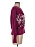Calligraphie Floral Burgundy Pullover Sweater Size M - photo 4