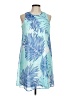 Calvin Klein 100% Polyester Tropical Blue Casual Dress Size 8 - photo 1