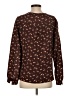Lands' End Canvas Floral Brown Long Sleeve Blouse Size 4 - photo 2