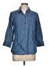 St. John's Bay Blue 3/4 Sleeve Button-Down Shirt Size L - photo 1