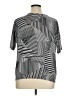 Clara Sun Woo Stripes Silver Short Sleeve Blouse Size 1X (estimated) - photo 2
