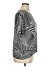 Clara Sun Woo Stripes Silver Short Sleeve Blouse Size 1X (estimated) - photo 4