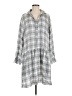 Grayson 100% Lyocell Plaid Gray Casual Dress Size Med (3) - photo 1