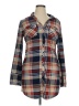 Ultra Flirt Brown Long Sleeve Button-Down Shirt Size XL - photo 1