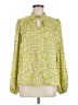 Cupcakes & Cashmere 100% Polyester Floral Yellow Long Sleeve Blouse Size M - photo 1