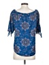 Renee C. 100% Polyester Blue 3/4 Sleeve Blouse Size XS - photo 2