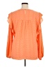 Fashion 100% Polyester Orange Long Sleeve Blouse Size XL - photo 2