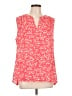 Chaus 100% Polyester Red Sleeveless Blouse Size L - photo 1