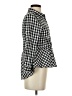 Love Notes Checkered-gingham Black 3/4 Sleeve Blouse Size S - photo 4