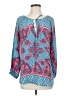 Tolani 100% Silk Blue 3/4 Sleeve Silk Top Size S - photo 1