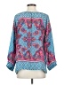 Tolani 100% Silk Blue 3/4 Sleeve Silk Top Size S - photo 2