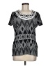 Ruby Rd. Chevron-herringbone Gray Short Sleeve T-Shirt Size M - photo 1