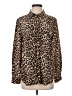 Equipment Animal Print Brown Long Sleeve Button-Down Shirt Size S - photo 1