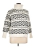 Joseph A. 100% Polyester Chevron-herringbone Ivory Turtleneck Sweater Size 1X - photo 1