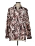 Ellen Tracy 100% Polyester Animal Print Silver Long Sleeve Blouse Size L - photo 1