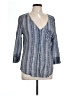 Fred David Blue 3/4 Sleeve Blouse Size L - photo 1