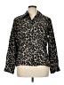 Doncaster Collection Animal Print Black Long Sleeve Button-Down Shirt Size 14 - photo 1