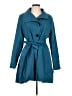 Steve Madden 100% Polyester Teal Trenchcoat Size L - photo 1