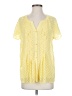 Soft Surroundings 100% Polyester Yellow Short Sleeve Blouse Size S - photo 1