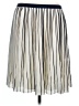 J.Crew 100% Polyester Stripes Ivory Silver Casual Skirt Size 12 - photo 1