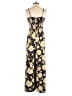 Xhilaration 100% Polyester Floral Gold Jumpsuit Size M - photo 2