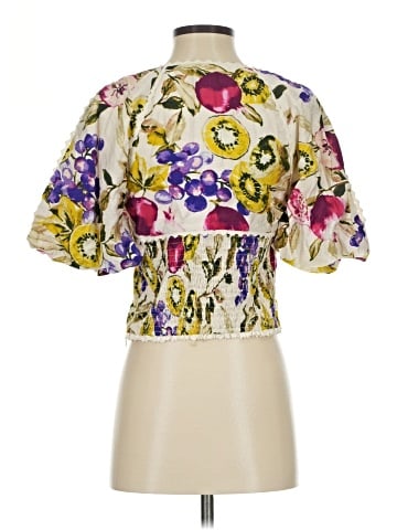 Aqua Short Sleeve Blouse (view 2)
