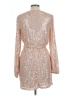 Crystal Sky Metallic Silver Cocktail Dress Size L - photo 2