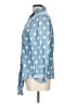 Seven7 100% Cotton Polka Dots Blue Long Sleeve Button-Down Shirt Size L - photo 5