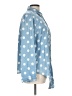Seven7 100% Cotton Polka Dots Blue Long Sleeve Button-Down Shirt Size L - photo 4