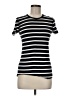 Three Dots Stripes Black Short Sleeve Turtleneck Size M - photo 1