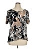 Christopher & Banks Floral Black Short Sleeve T-Shirt Size XL - photo 1