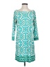 Laundry by Design Print Teal Casual Dress Size 4 - photo 1