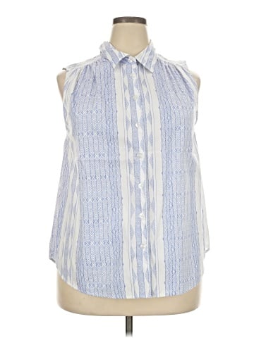 Roaman's Sleeveless Button-Down Shirt (view 1)