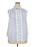 Roaman's Blue Sleeveless Button-Down Shirt Size 18W - photo 1