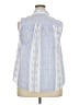 Roaman's Blue Sleeveless Button-Down Shirt Size 18W - photo 2