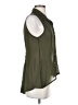 Sans Souci 100% Polyester Green Sleeveless Blouse Size S - photo 4