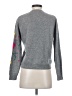 Jumper 100% Cashmere Floral Gray Cashmere Pullover Sweater Size 1 - photo 2