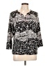 Allison Daley Animal Print Black 3/4 Sleeve Blouse Size L - photo 1