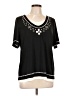TanJay 100% Polyester Black Short Sleeve Blouse Size L - photo 1