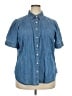 Talbots 100% Cotton Blue Short Sleeve Button-Down Shirt Size 2X - photo 1