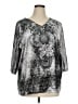 Catherines 100% Polyester Silver 3/4 Sleeve Blouse Size 1X - photo 1