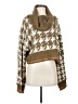 Free People Houndstooth Brown Green Pullover Sweater Size S - photo 1