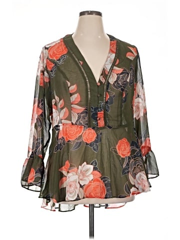 City Chic 3/4 Sleeve Blouse (view 1)
