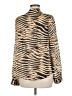 DKNY Animal Print Gold Brown Long Sleeve Blouse Size M - photo 2