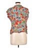 Tiny Tropical Teal Short Sleeve Blouse Size L - photo 2